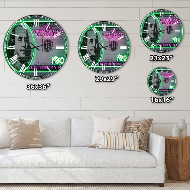 Bless international 100 dollars Large Modern Wall Clock Wayfair